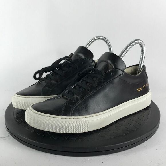 Common Projects Achilles Low Black/White Leather Shoes EU 37 Women’s Size 7